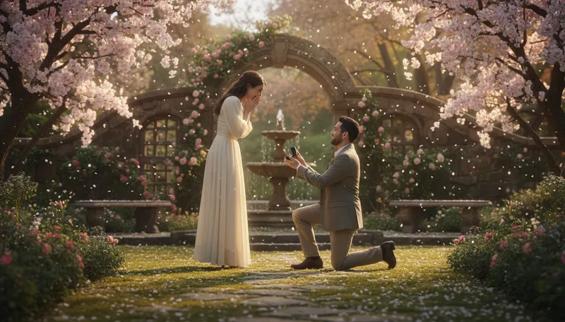Illustration of marry me: A proposal to become husband and wife.