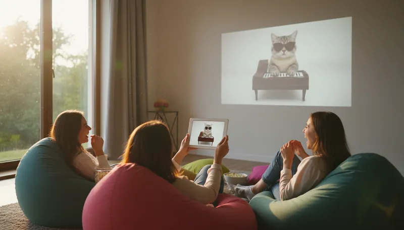Illustration of vids: Short for videos, often shared online.