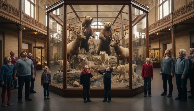 Illustration of taxidermy: The art of preparing and preserving animal skins.