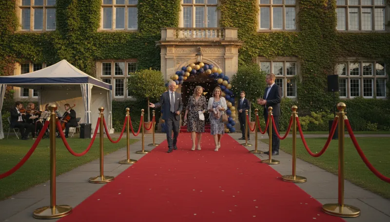 Illustration of roll out the red carpet: Welcome someone with great honor.