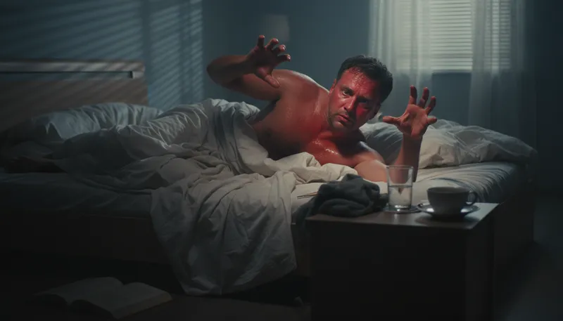 Illustration of delirium: A disturbed state of mind, often from illness.