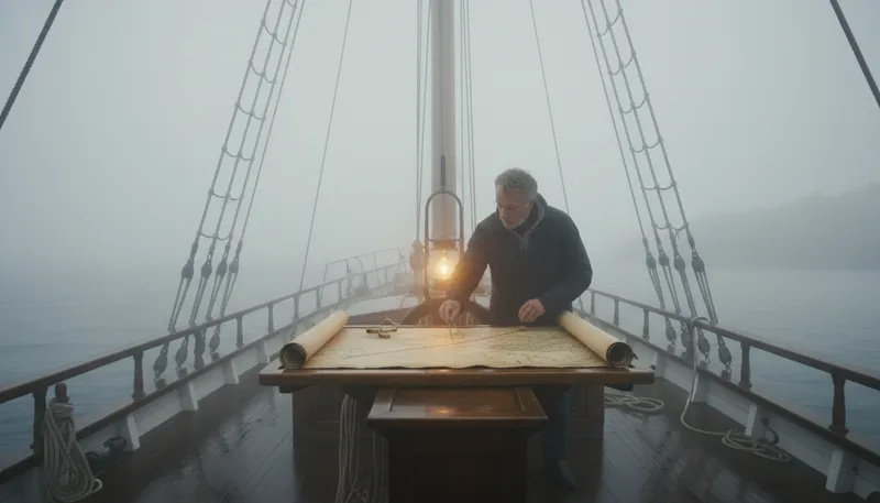 Illustration of navigator: A person who plans and directs a route.