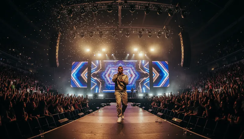 Illustration of rap: A form of music with rhythmic speech.