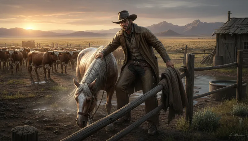 Illustration of ride hard and put away wet: To work hard and leave things messy.