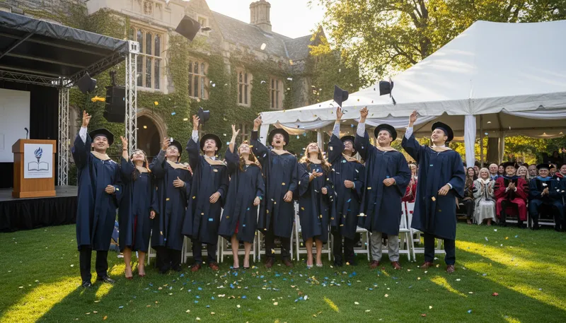 Illustration of convocation: A formal assembly of people.