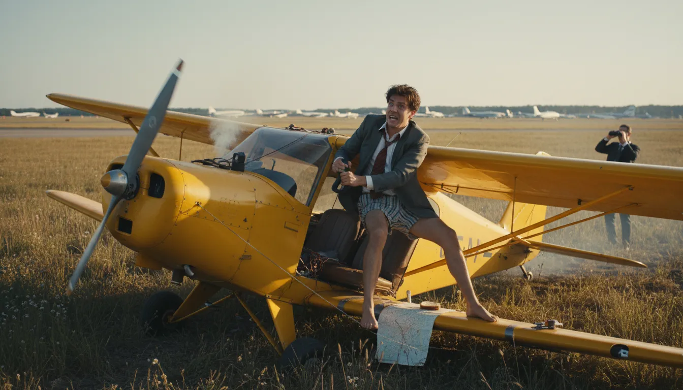 Ilustração de fly by the seat of one's pants: To act without a plan or preparation.