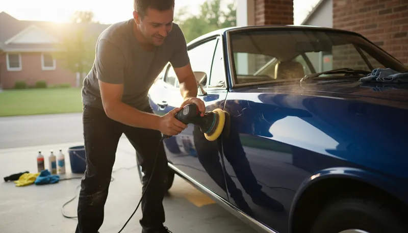 Illustration of buff out: Remove scratches or imperfections from a surface.