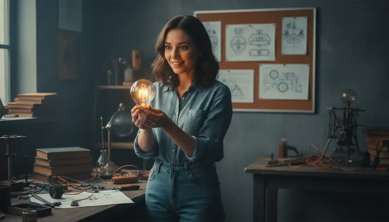 Illustration of light-bulb moment: a sudden realization or idea
