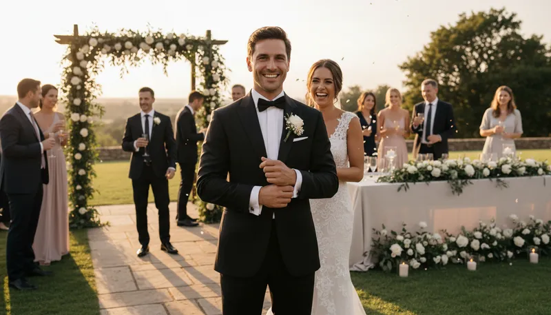 Illustration of tux: A formal suit worn for special occasions.