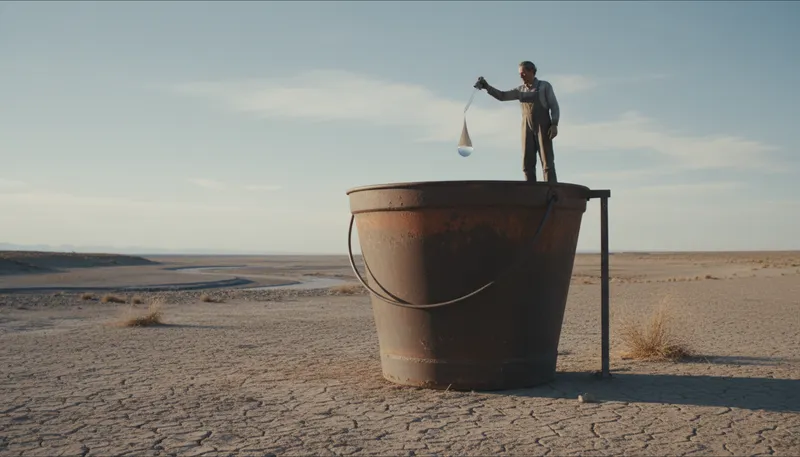 Illustration of drop in the bucket: A small part of a larger whole.