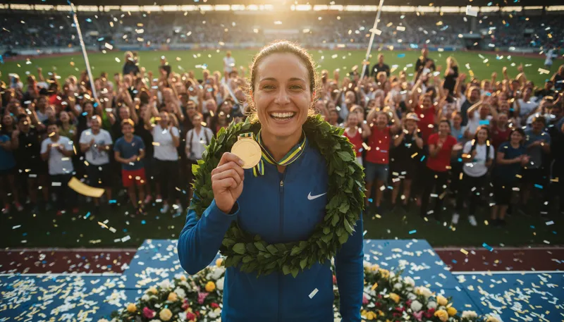 Illustration of winner: A person who wins a contest or competition.