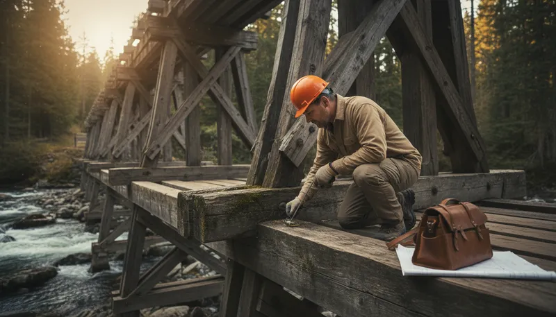 Illustration of bridger: Someone who builds or maintains bridges.