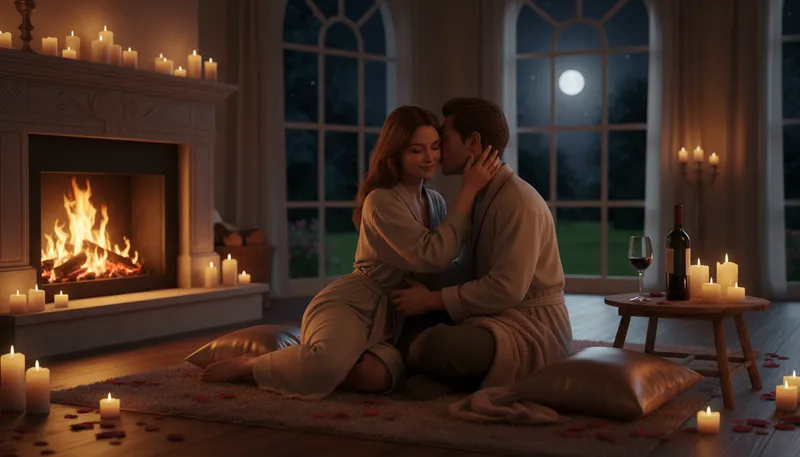 Illustration of foreplay: Intimate activity before sexual intercourse.