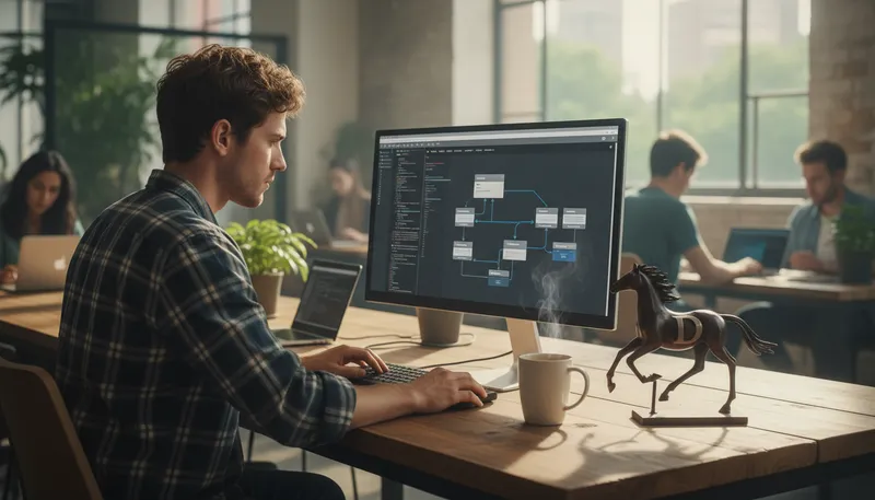 Illustration of django: A web framework for building web applications.