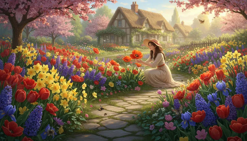 Illustration of flores: Spanish word for 'flowers'