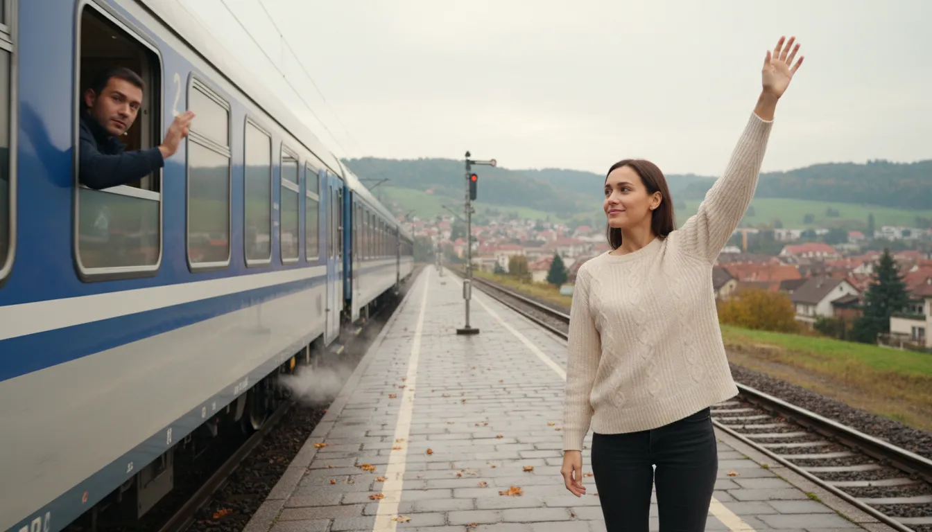 “wave goodbye” kelimesinin çizimi: to signal farewell with a hand gesture