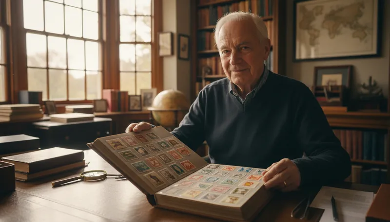 Illustration of collector: a person who gathers items as a hobby