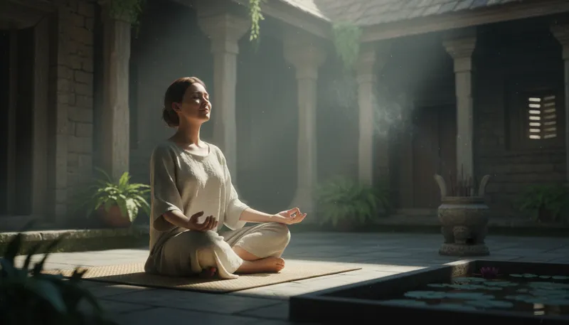 Illustration of trance: a state of deep relaxation or focus