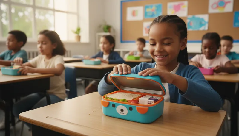 Illustration of lunchbox: A container for carrying lunch.