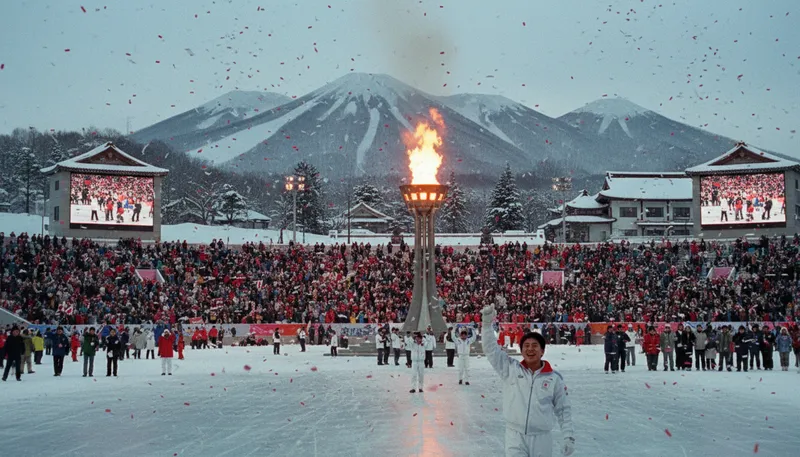 Illustration of nagano: A city in Japan known for its winter sports.