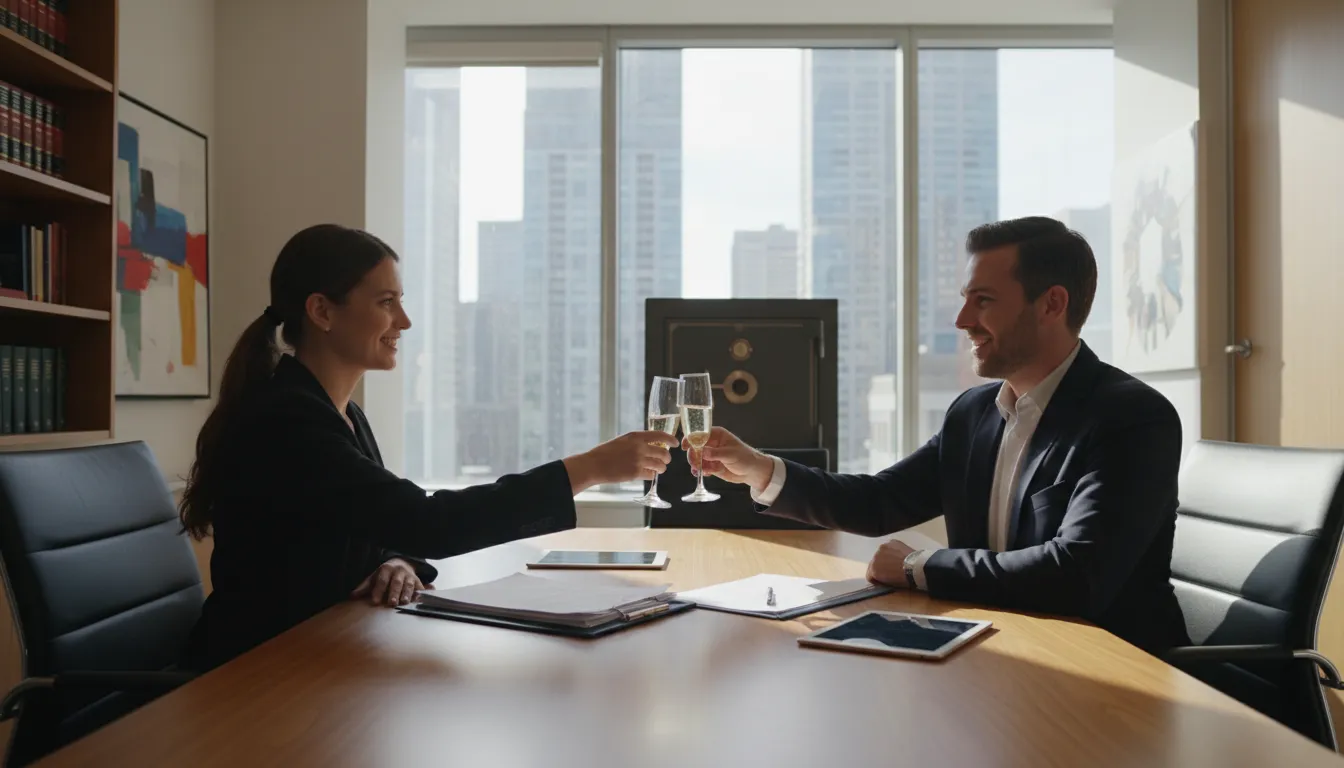LLP 일러스트: A limited liability partnership in business.