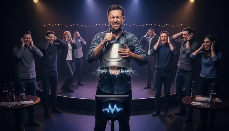 Illustration of can't carry a tune in a bucket: unable to sing or hold a melody well