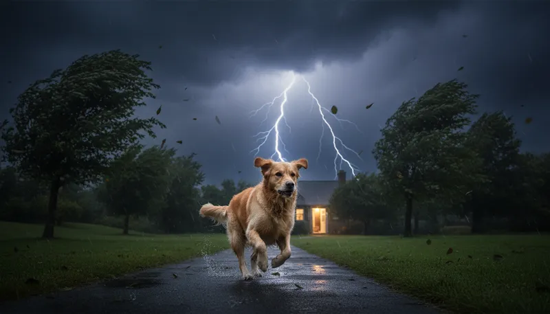 Illustration of turn tail: To run away in fear.