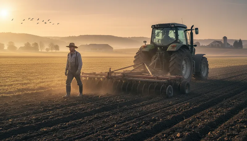 Illustration of harrow: A farming tool for breaking soil.