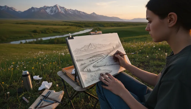 Illustration of drawer: a person who draws or creates art