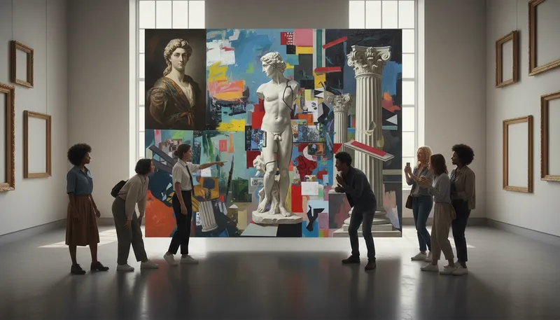Illustration of postmodern: Relating to art or literature after modernism.