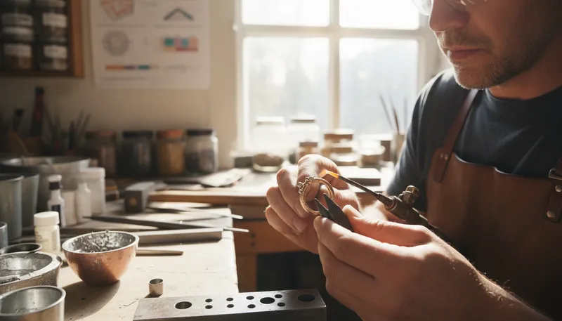 Illustration of alloy: a mixture of metals to create a new material