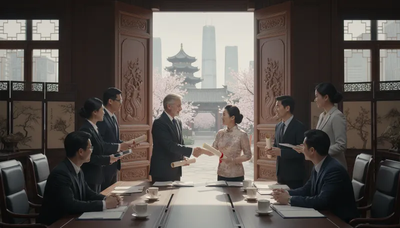 Illustration of nixon to china: Nixon's strategic visit to establish relations with China.