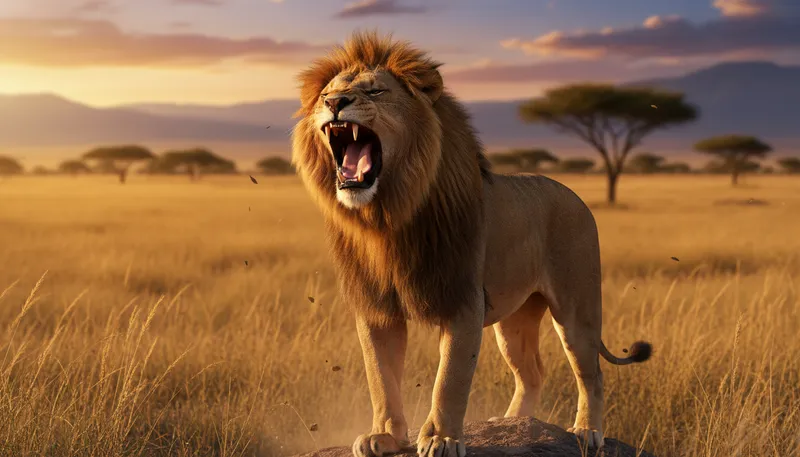 Illustration of lion: symbol of bravery or strength