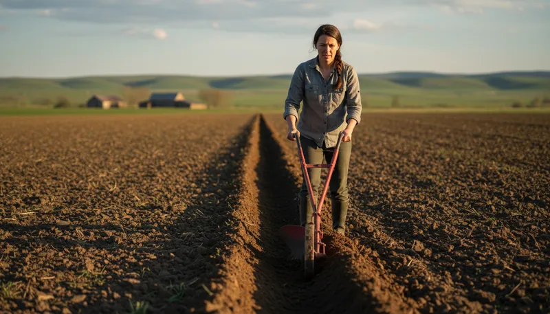 Illustration of draw a straight furrow: To make progress in a clear manner.