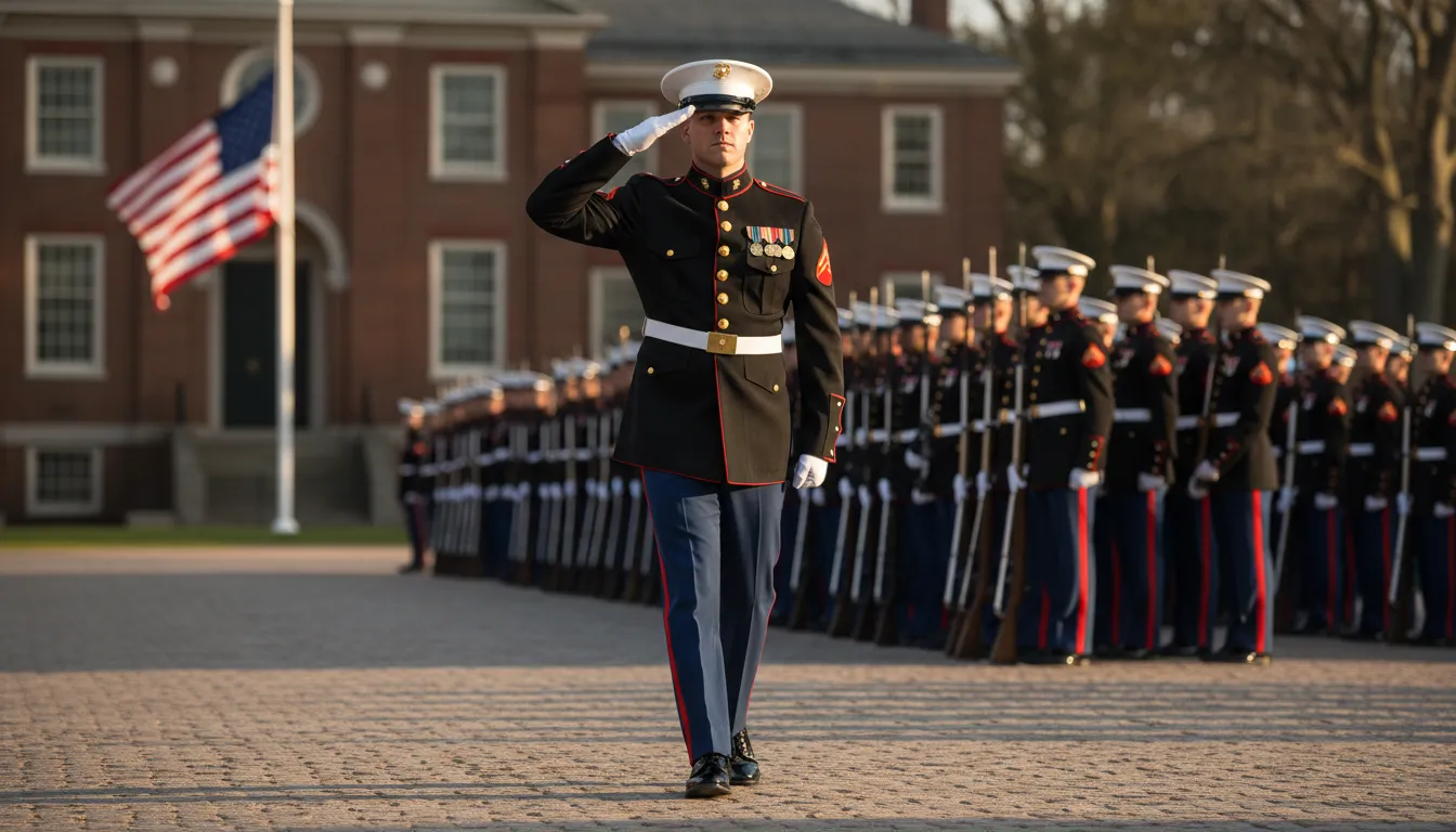 USM 的插图：Abbreviation for United States Marine.