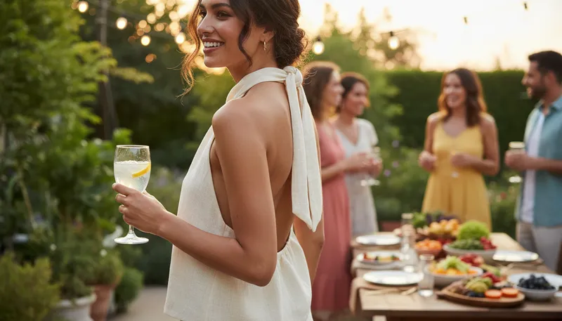 Illustration of halter: a type of women's top