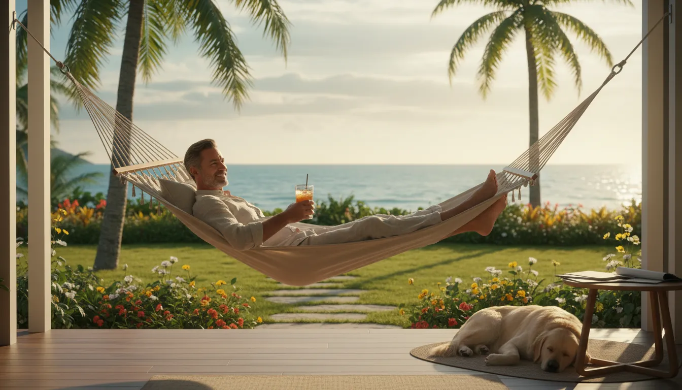 Illustrazione di easy street: A comfortable and carefree lifestyle.