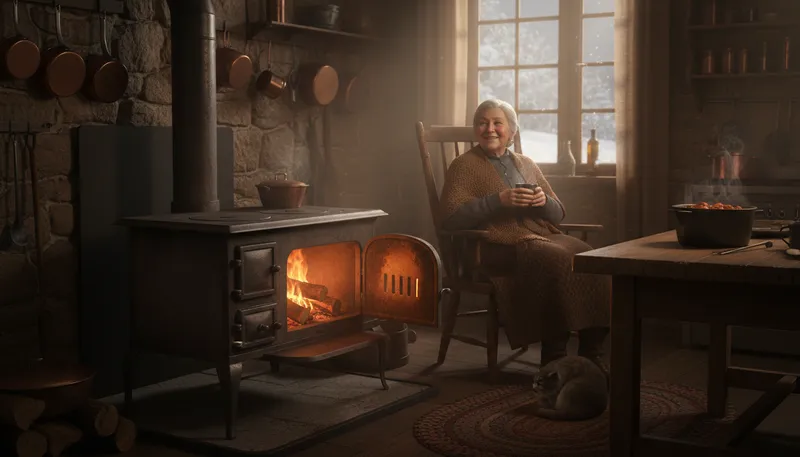 Illustration of stove: An appliance for cooking or heating.