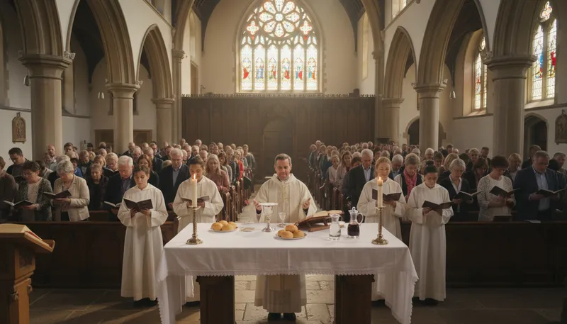 Illustration of eucharistic: Relating to the Christian sacrament of communion.