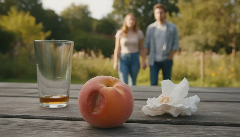 Illustration of blush is off the peach: enthusiasm has declined or lessened