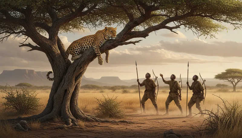 Illustration of leopard: a large spotted wild cat