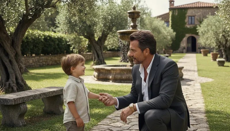 Illustration of godfather: A male sponsor in a child's baptism.