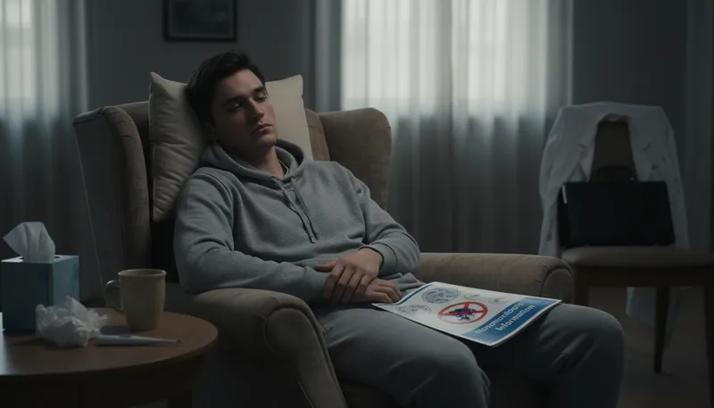 Illustration of mono: an infectious disease causing fatigue