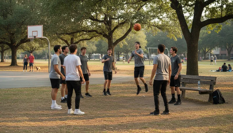 Illustration of boyz: A casual term for young male friends.