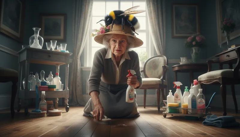 Illustration of bee in one's bonnet: An obsession or preoccupation with something.