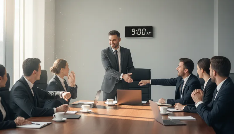 Illustration of punctuality: Being on time for appointments or events.