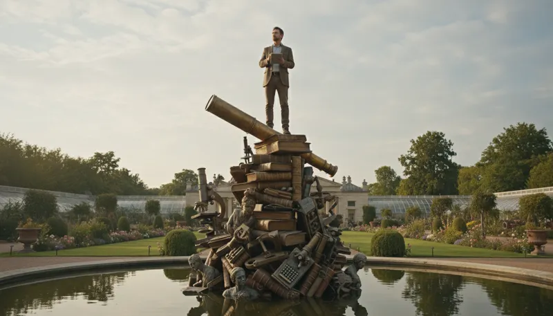 Illustration of stand on the shoulders of giants: Build on the work of great thinkers.