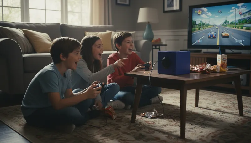 Illustration of gamecube: A gaming console made by Nintendo.