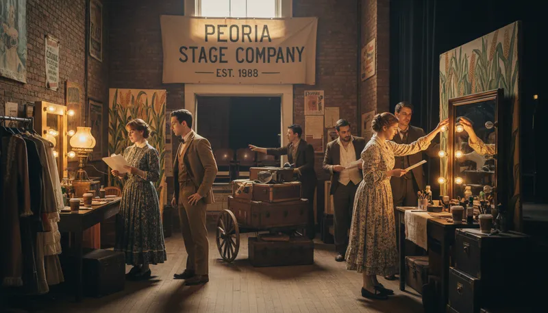 Illustration of play in peoria: a performance staged in Peoria.