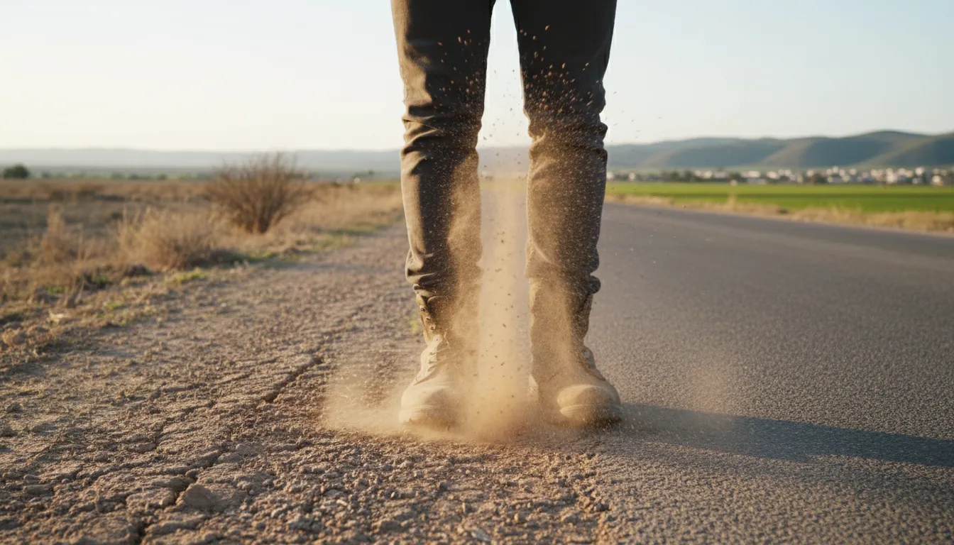 shake off the dust from one's feet 的插图：to leave a situation behind without regret